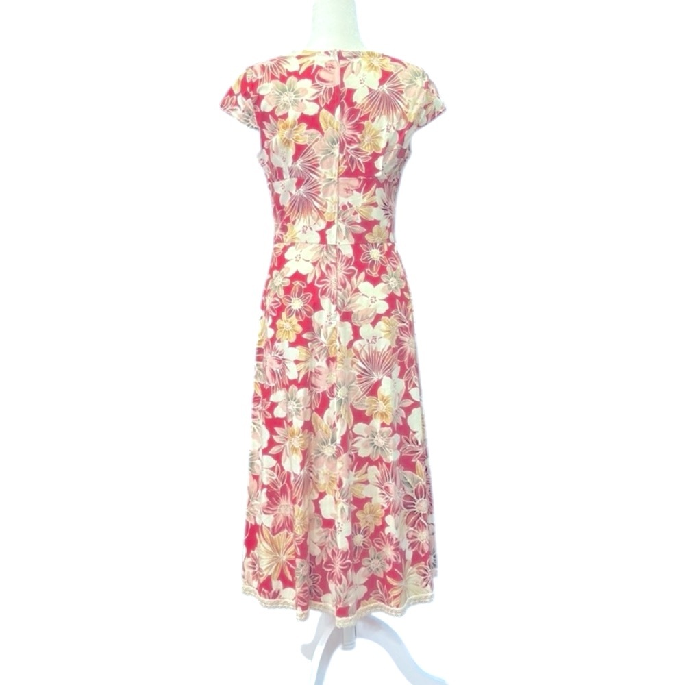 Vintage Jody of California Floral & Lace Box Pleat Cottagecore Dress - Picture 11 of 13